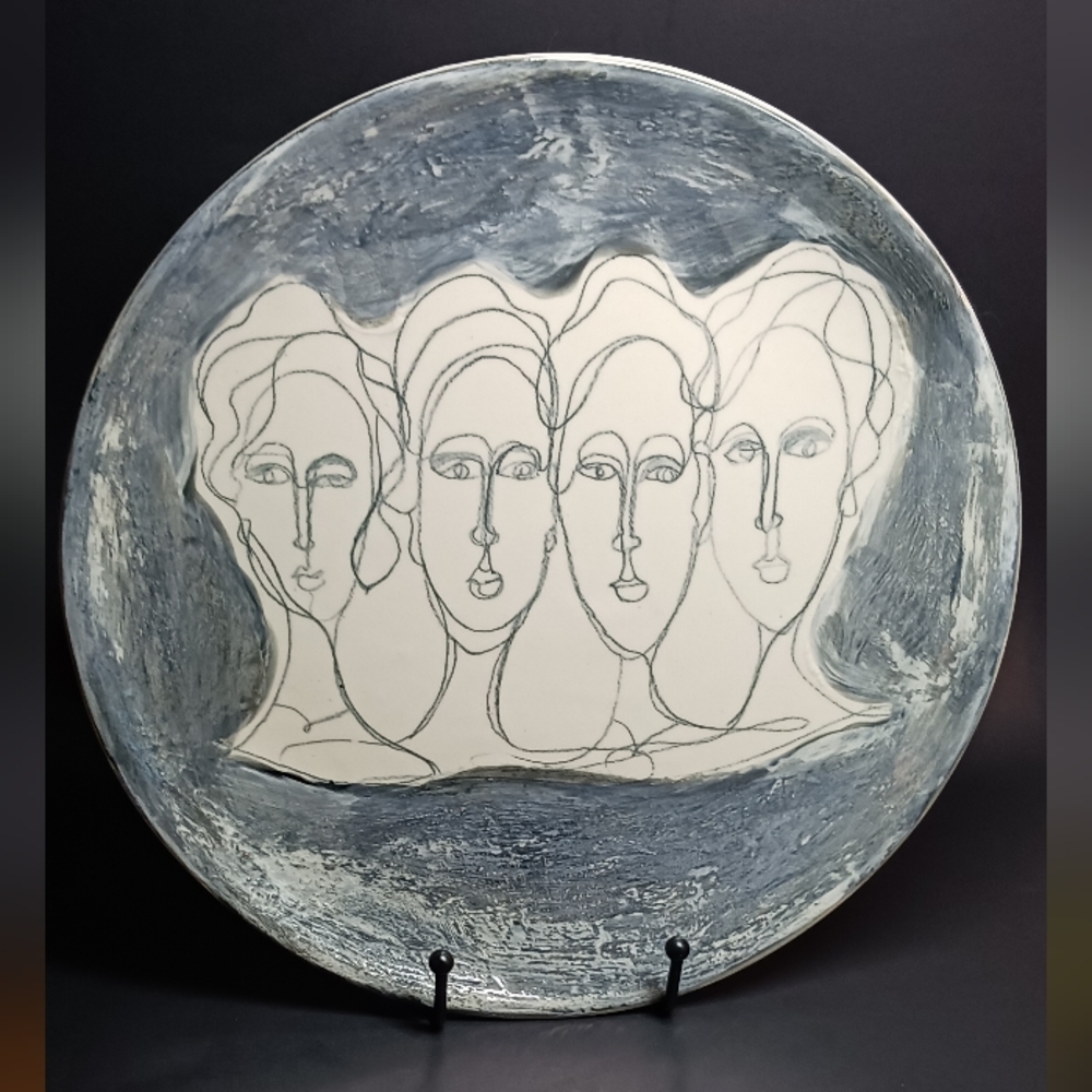 Ceramic plate "Four sisters" 11"